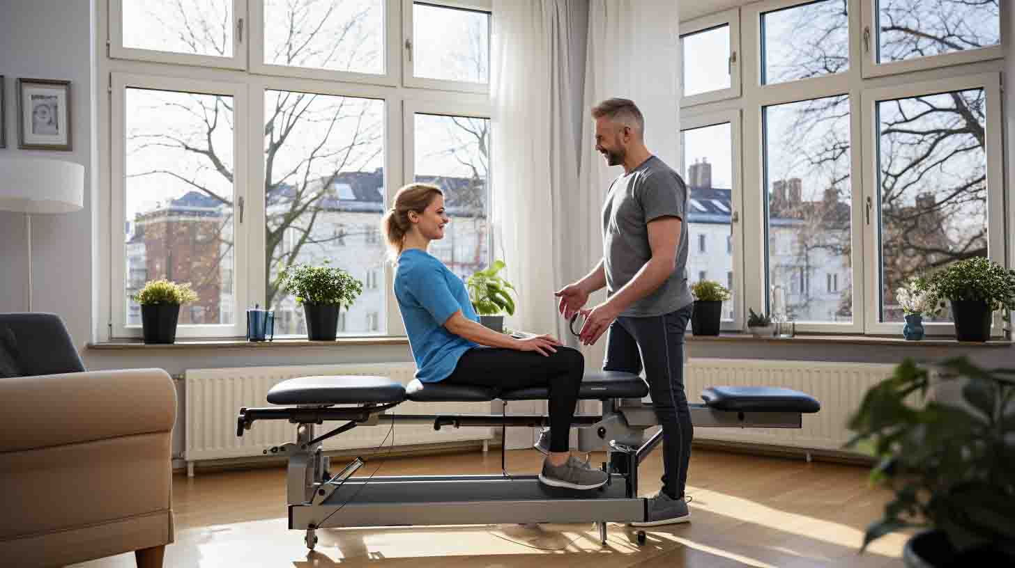 physical therapist with a patient.