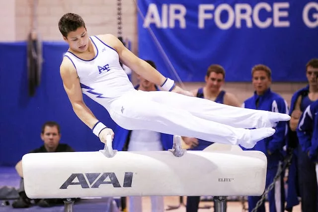a man doing gymnastics