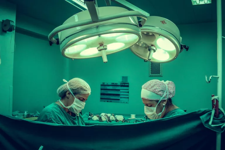operating room with 2 surgeons