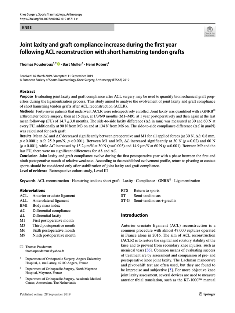 Publication 2019 ACL laxity