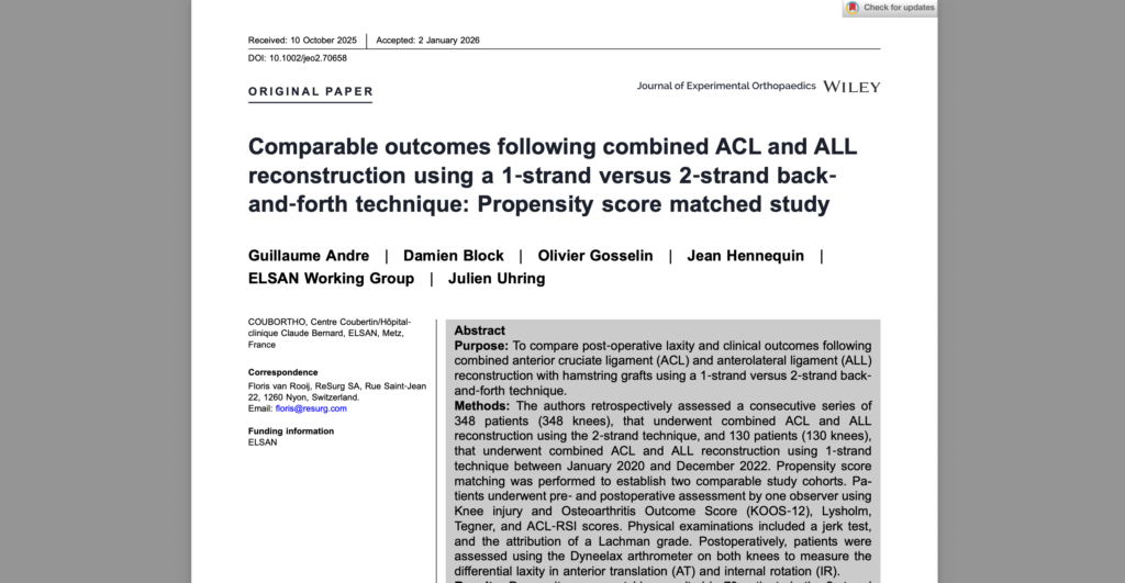 combined ACL ALL reconstruction